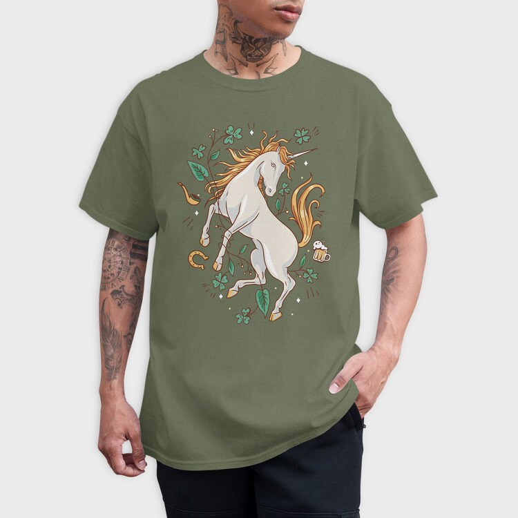 St Patricks Unicorn, Tricou Barbati (Unisex)