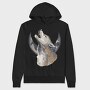 Halloween Howling Wolf, Hanorac Oversize Barbati (Unisex)