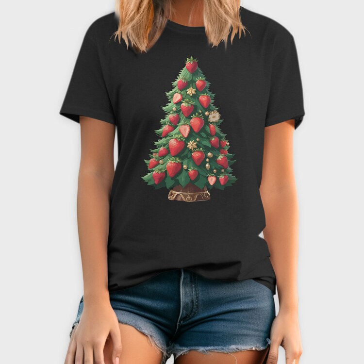 Strawberries Christmas Tree, Tricou Barbati (Unisex)