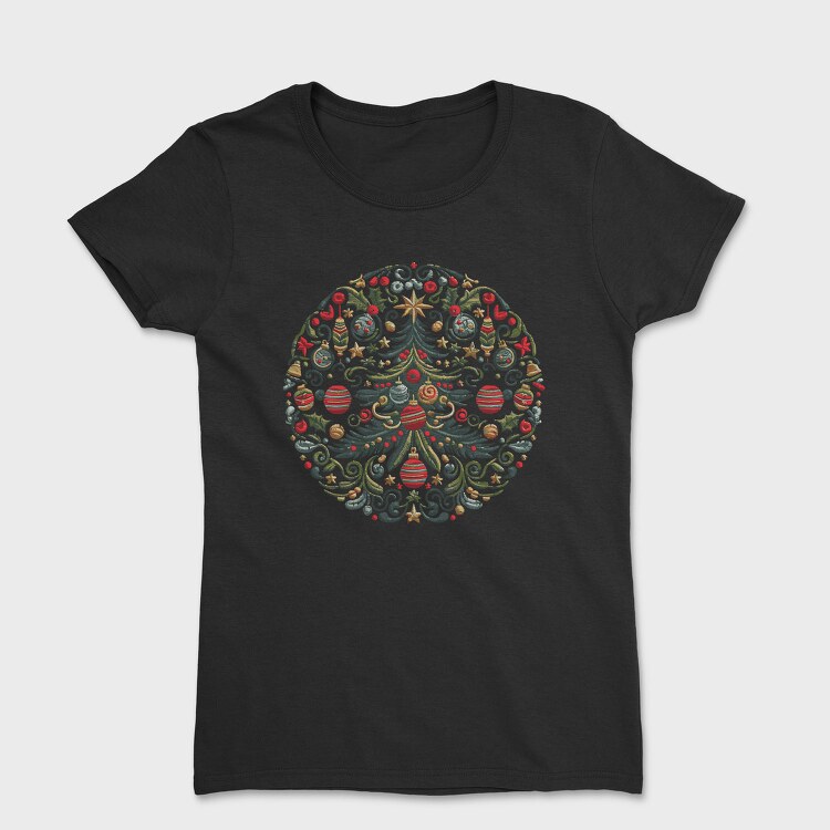 Decorative Christmas Tree Wreath, Tricou Femei