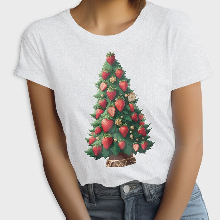 Strawberries Christmas Tree, Tricou Femei