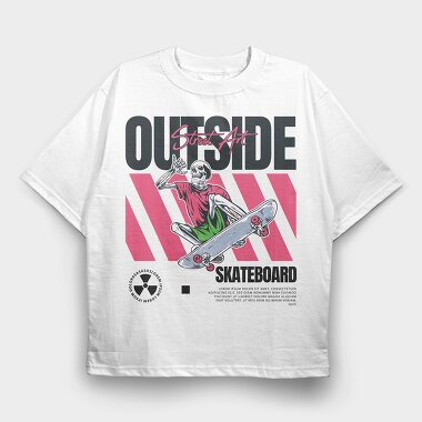 Outside Skateboard 2, Tricou Oversize Barbati (Unisex)