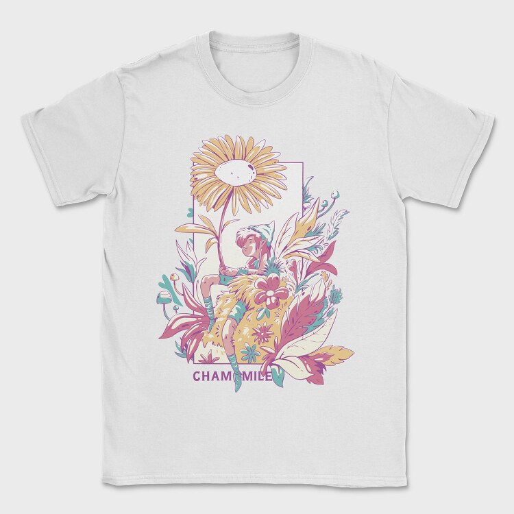 Fairy In Chamomile Flower Field Fairycore, Tricou Barbati (Unisex)
