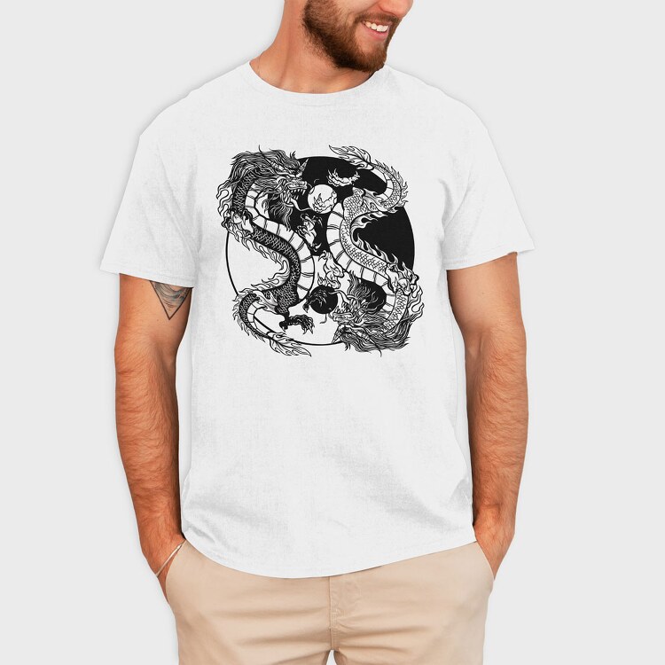 Yin Yang Dragons, Tricou Barbati (Unisex)