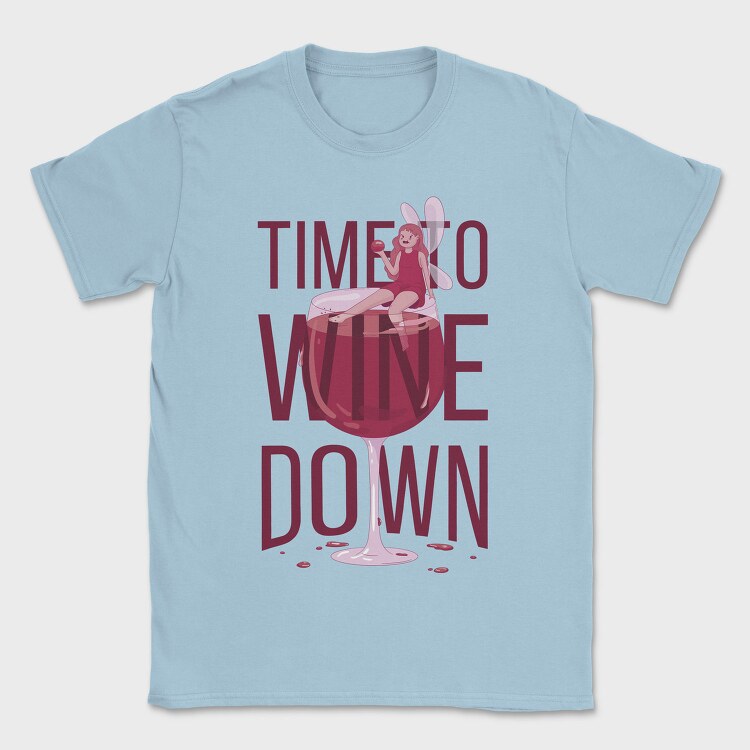 Fairy In Wine Glass Wine, Tricou Barbati (Unisex)