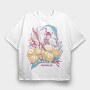 Fairy With Flowers And Plants Fairycore, Tricou Oversize Barbati (Unisex)