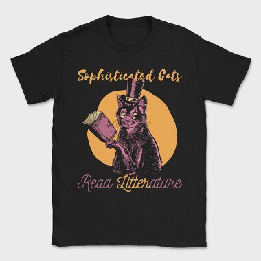 Fancy Cat Literature Litterature, Tricou Barbati (Unisex)
