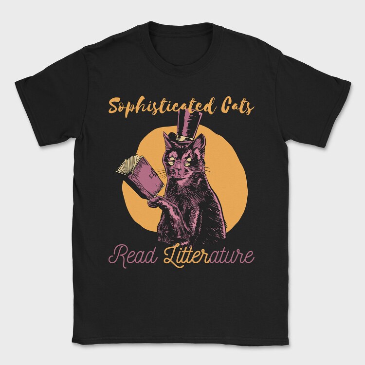 Fancy Cat Literature Litterature, Tricou Barbati (Unisex)