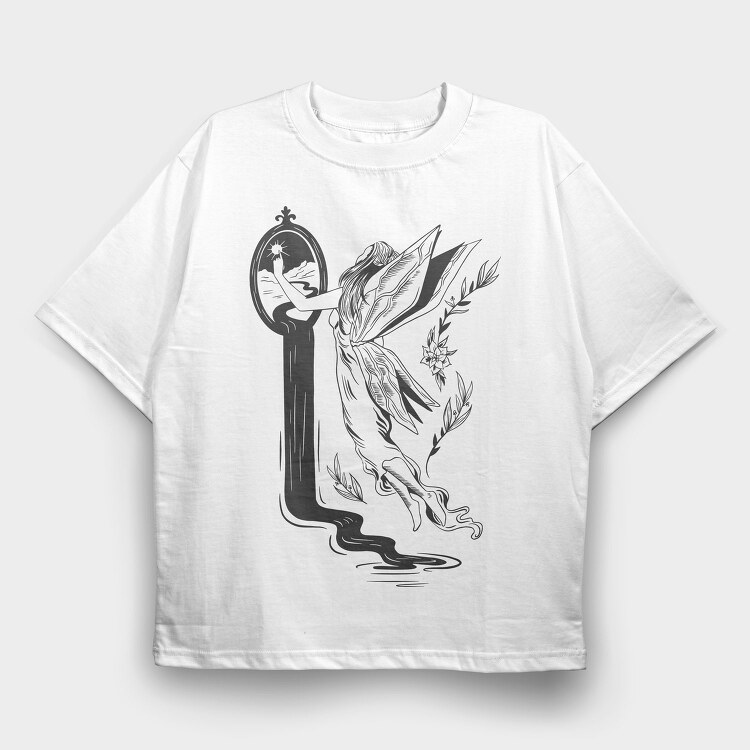 Fantasy Fairy Dark Nouveau Si, Tricou Oversize Barbati (Unisex)