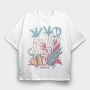Fantasy Fairy In Flower Field Fairycore, Tricou Oversize Barbati (Unisex)