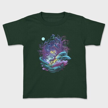 Fantasy Forest Mushroom And Trees, Tricou Copii