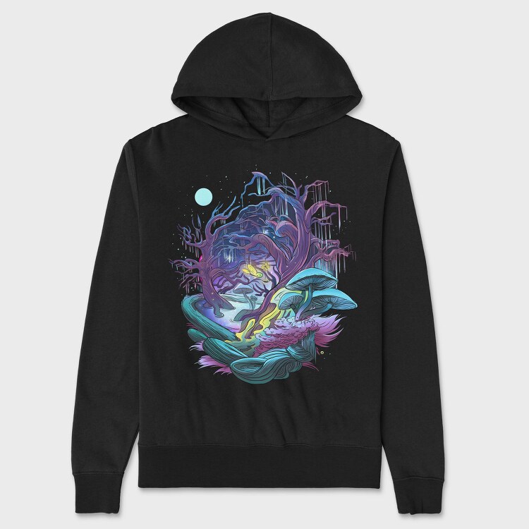 Fantasy Forest Mushroom And Trees, Hanorac Oversize Barbati (Unisex)