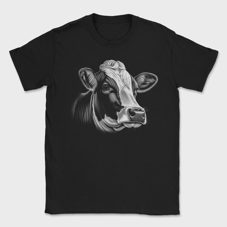 Farm Cow Portrait, Tricou Barbati (Unisex)