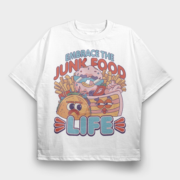 Fast Food Funny, Tricou Oversize Barbati (Unisex)