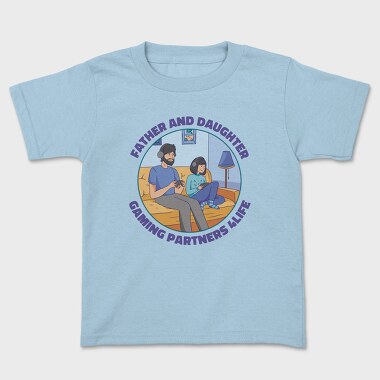 Father And Daughter Gaming, Tricou Copii