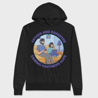 Father And Daughter Gaming, Hanorac Oversize Barbati (Unisex)
