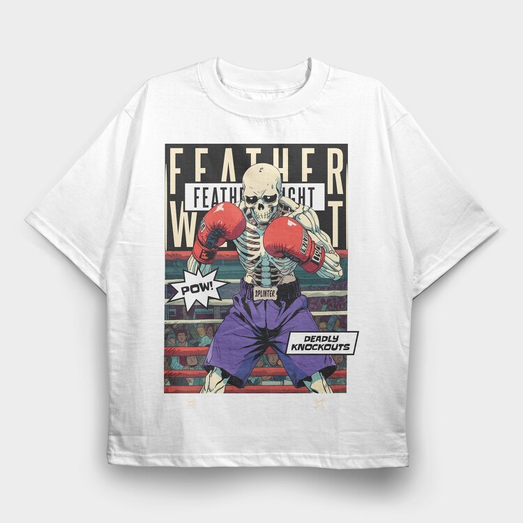 Featherweight Boxing Skeleton Trend, Tricou Oversize Barbati (Unisex)
