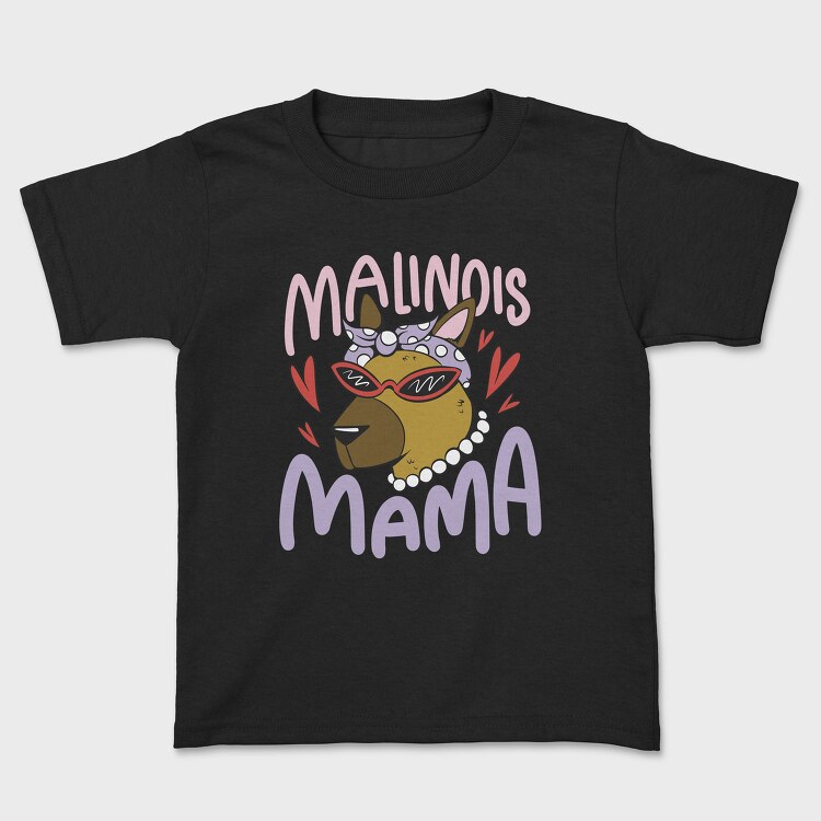 Female Dog With Sunglasses Malinois Mama, Tricou Copii