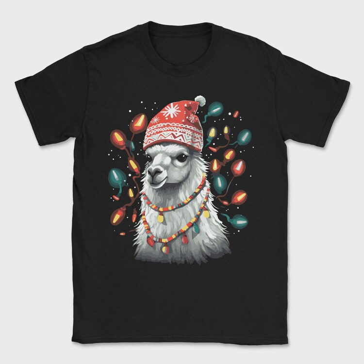 Festive Llama Christmas, Tricou Barbati (Unisex)