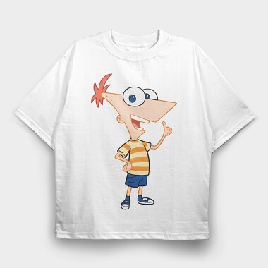 Phineas and Ferb 16, Tricou Oversize Barbati (Unisex)