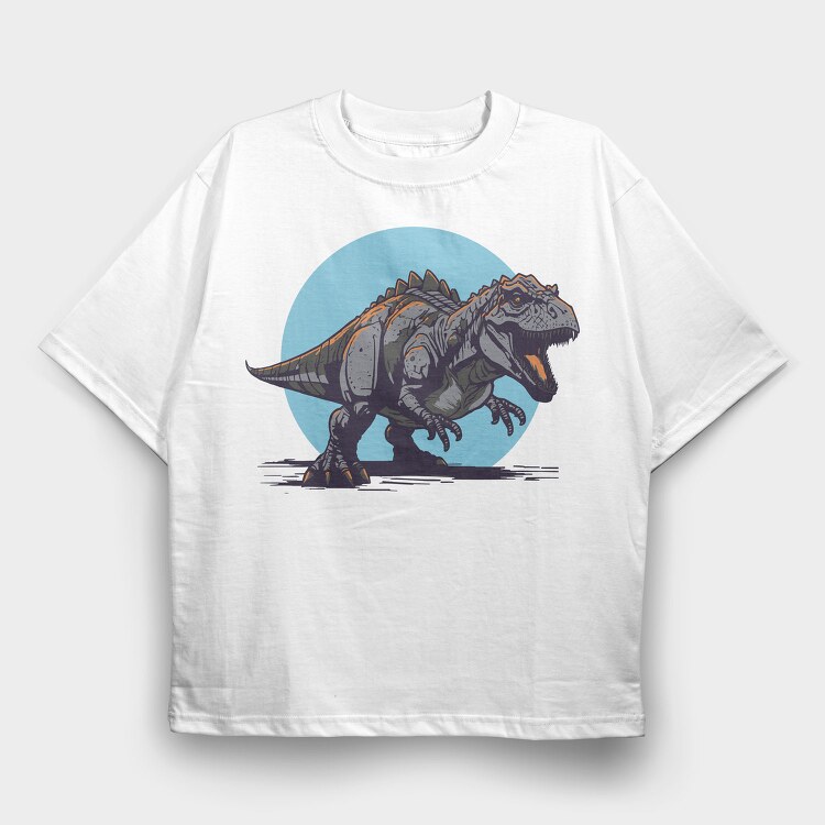 Fierce T Rex Dinosaur, Tricou Oversize Barbati (Unisex)