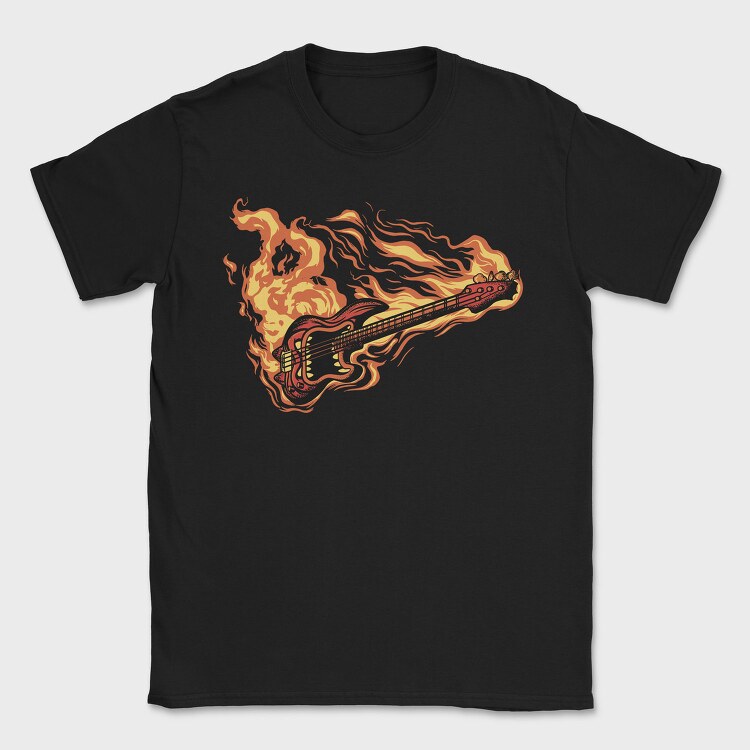 Fire Bass Guitar Devil, Tricou Barbati (Unisex)