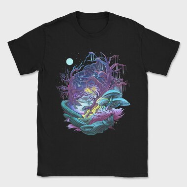 Fantasy Forest Mushroom And Trees, Tricou Barbati (Unisex)