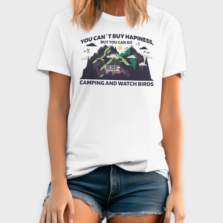 You Cant Buy Hapiness Camping and Watch Birds, Tricou Barbati (Unisex)