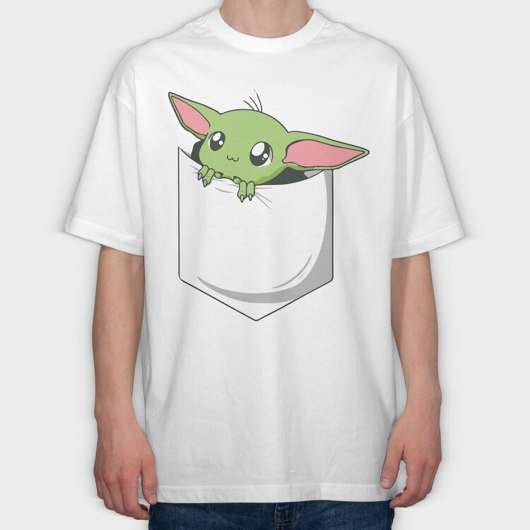 Pocket Baby Yoda 23, Tricou Oversize Barbati (Unisex)