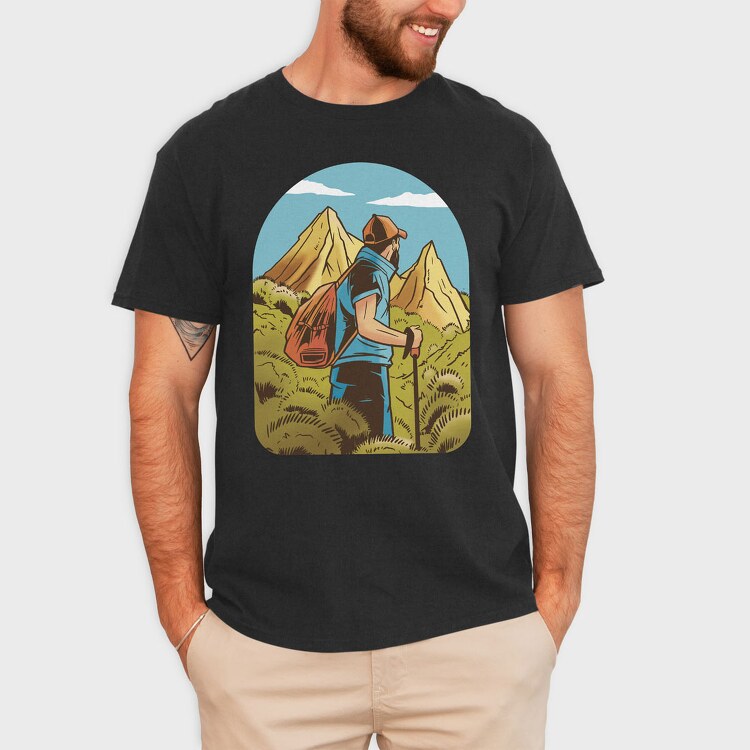 Hiking Man, Tricou Barbati (Unisex)