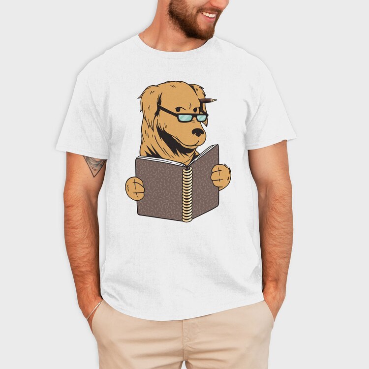 Studying Dog, Tricou Barbati (Unisex)