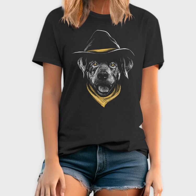 Dog Cowboy Realistic Color, Tricou Barbati (Unisex)