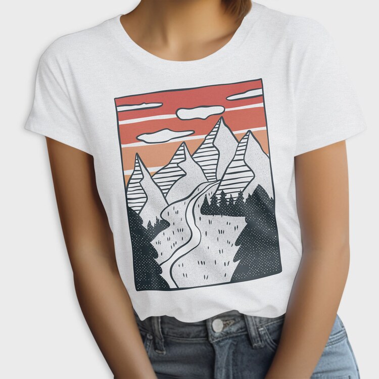 Hand Drawn Valley, Tricou Femei