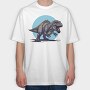Fierce T Rex Dinosaur, Tricou Oversize Barbati (Unisex)