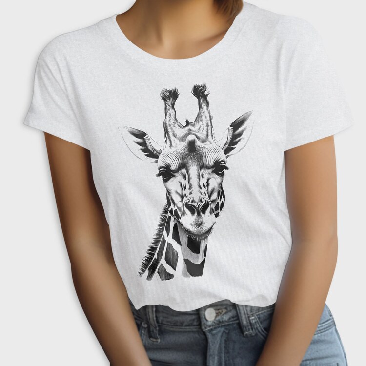 Giraffed Black and White, Tricou Femei