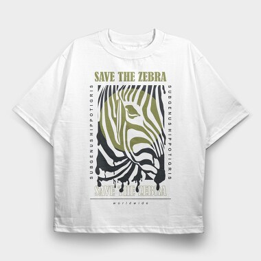 Save The Zebra 2, Tricou Oversize Barbati (Unisex)