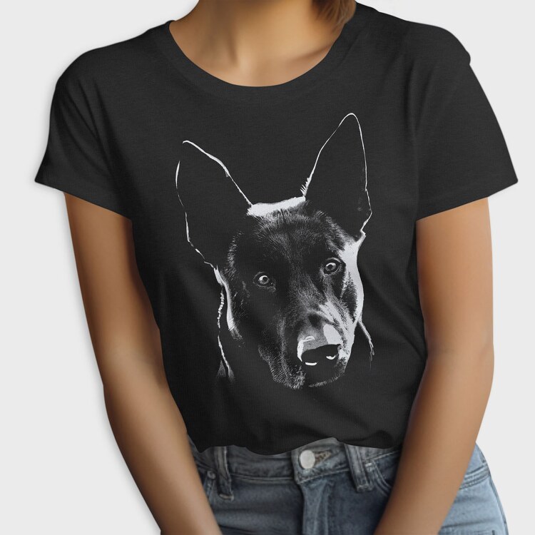 Dog Hollandse Herdershond Monochrome, Tricou Femei