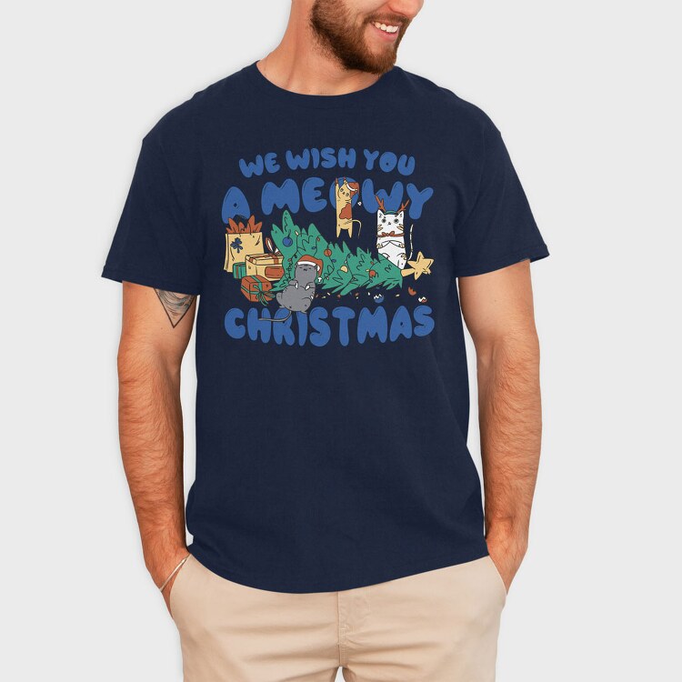 Meowy Christmas 2, Tricou Barbati (Unisex)