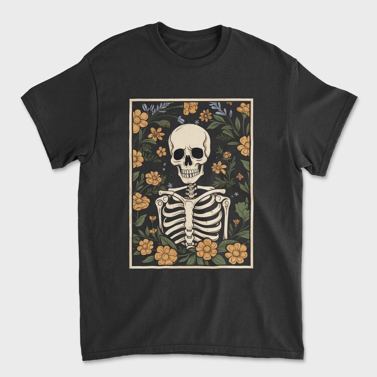 Floral Skeleton, Tricou Barbati (Unisex)