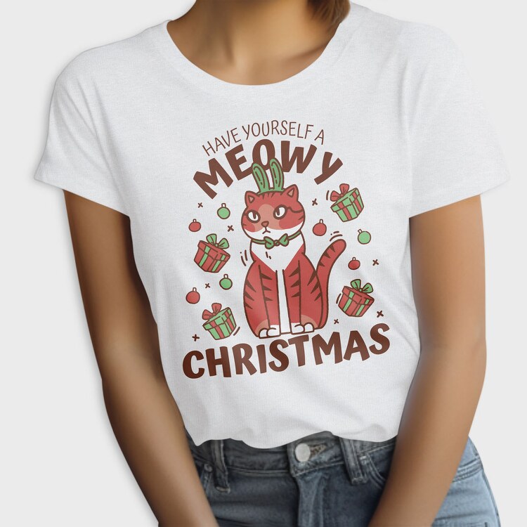 Meowy Christmas, Tricou Femei
