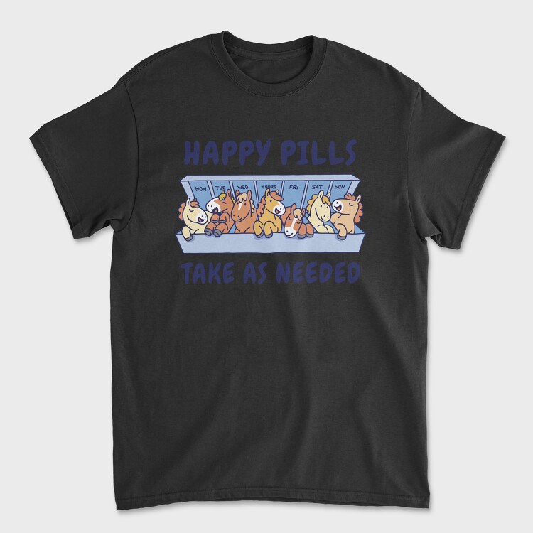 Happy Pills Horses, Tricou Barbati (Unisex)
