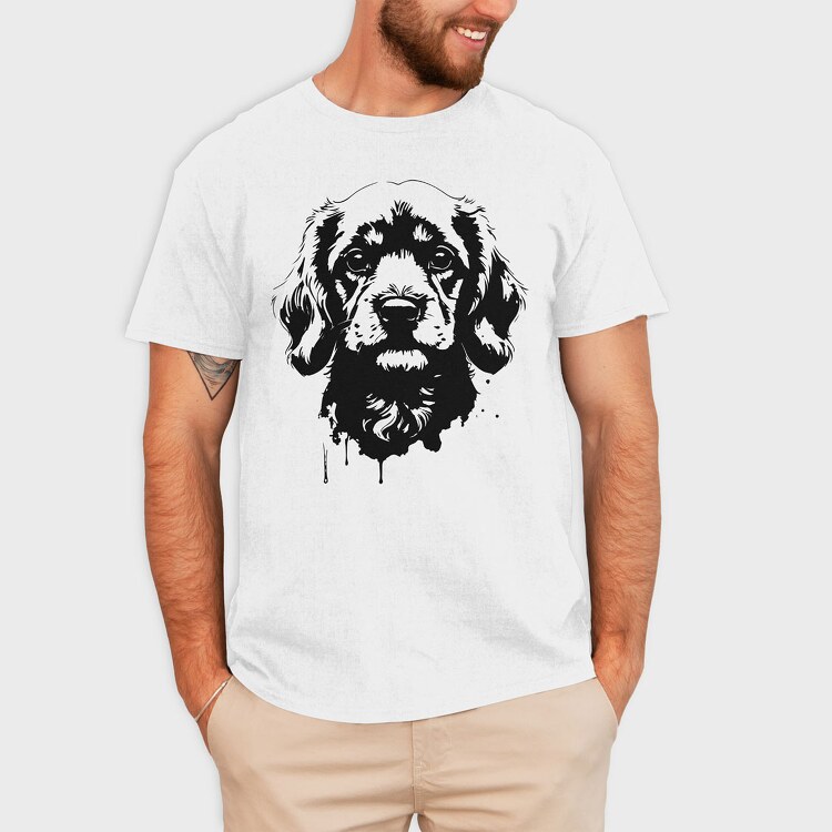 Dog Monochrome Portrait, Tricou Barbati (Unisex)
