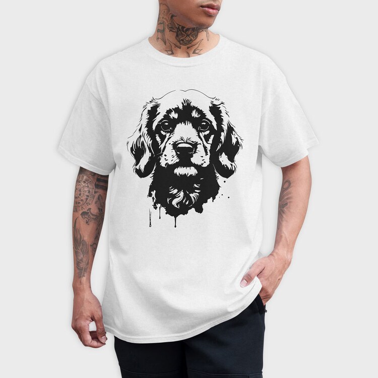 Dog Monochrome Portrait, Tricou Barbati (Unisex)