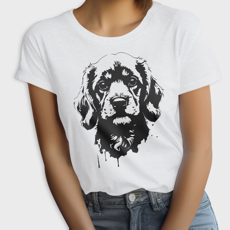 Dog Monochrome Portrait, Tricou Femei