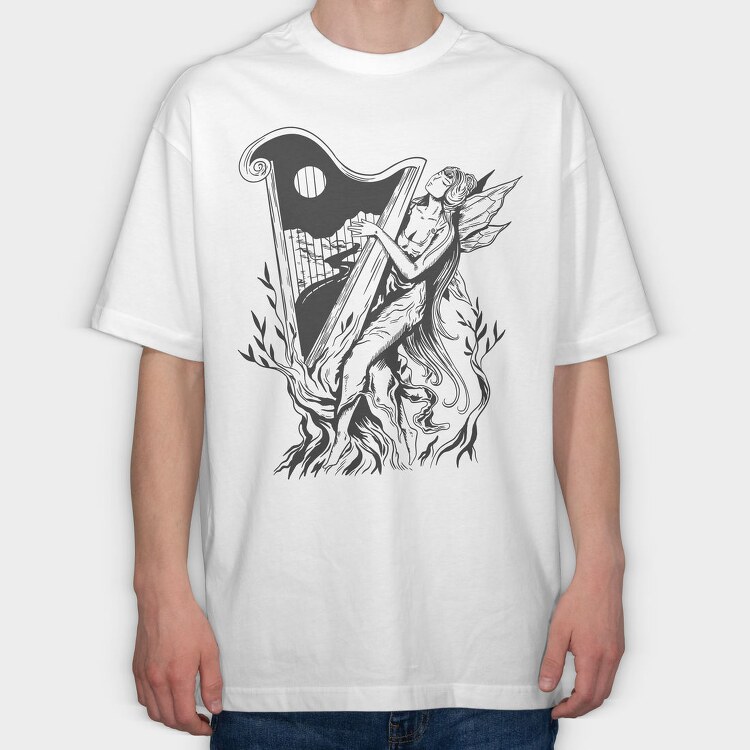 Fairy Music Dark Nouveau Si, Tricou Oversize Barbati (Unisex)