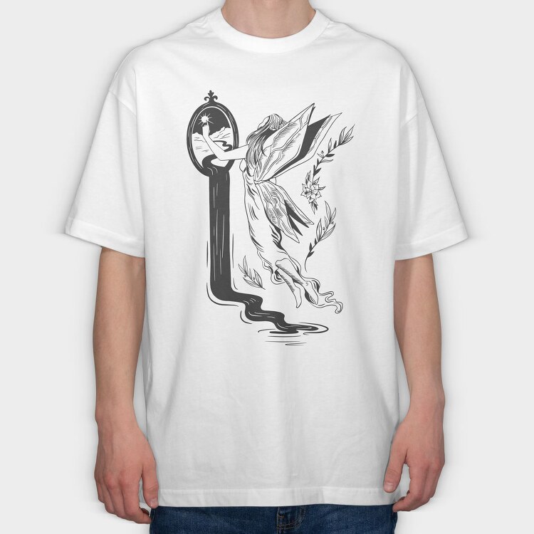 Fantasy Fairy Dark Nouveau Si, Tricou Oversize Barbati (Unisex)