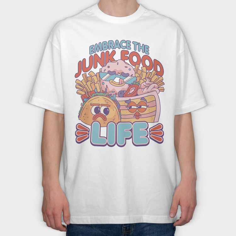 Fast Food Funny, Tricou Oversize Barbati (Unisex)