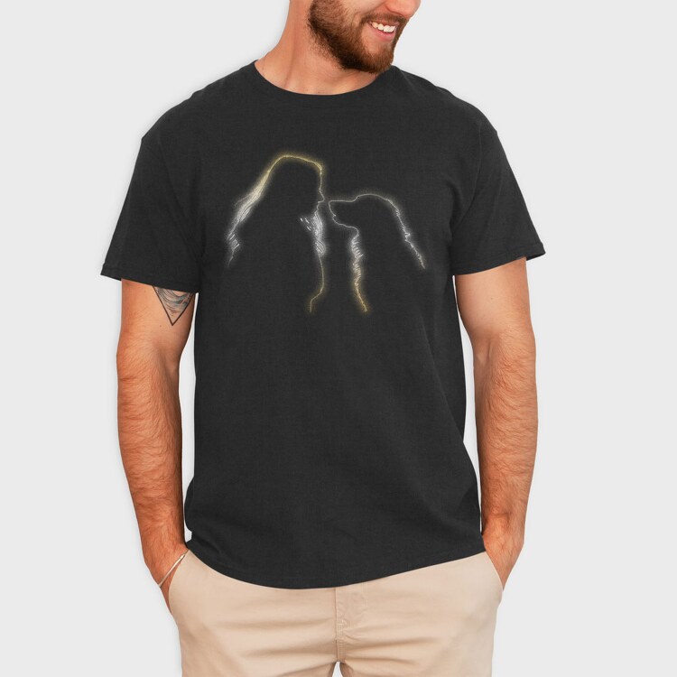 Girl and Golden Retriever, Tricou Barbati (Unisex)