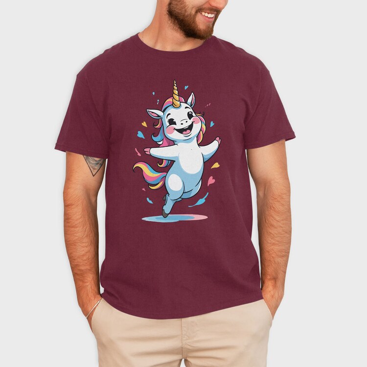 Happy Unicorn, Tricou Barbati (Unisex)
