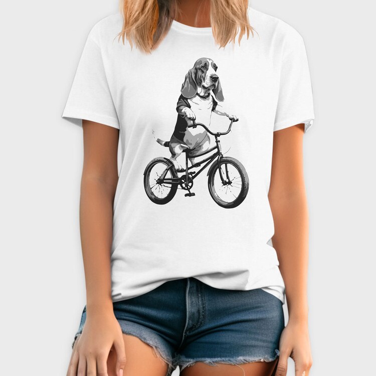 Dog on Bike, Tricou Barbati (Unisex)